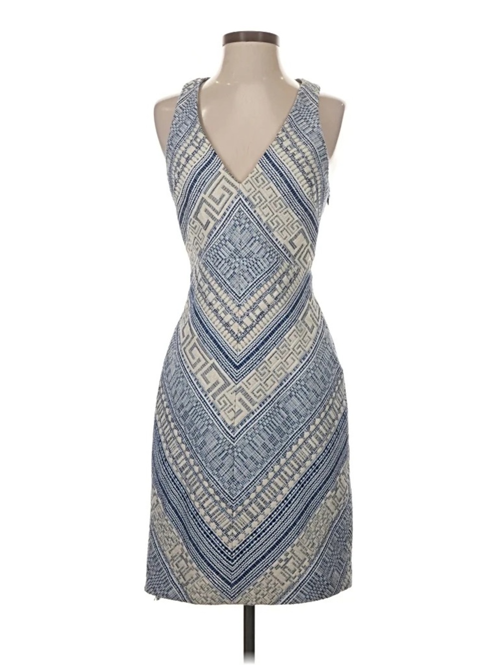 Amanda Uprichard Jacquard Geometric Sleeveless Dress